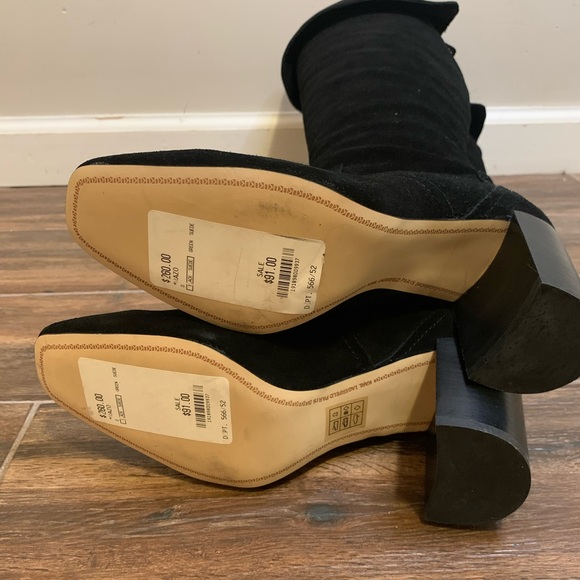 Karl Lagerfeld Paris Women’s Kari Black Suede Knee-High Boots Size 8M - Picture 10 of 15